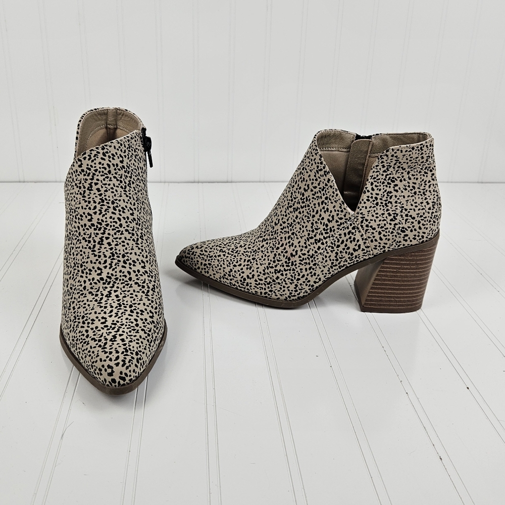 Serra leopard print heeled pointed toe booties